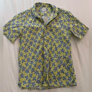 Mens Zara Floral Relaxed Fit Button Down Shirt Medium